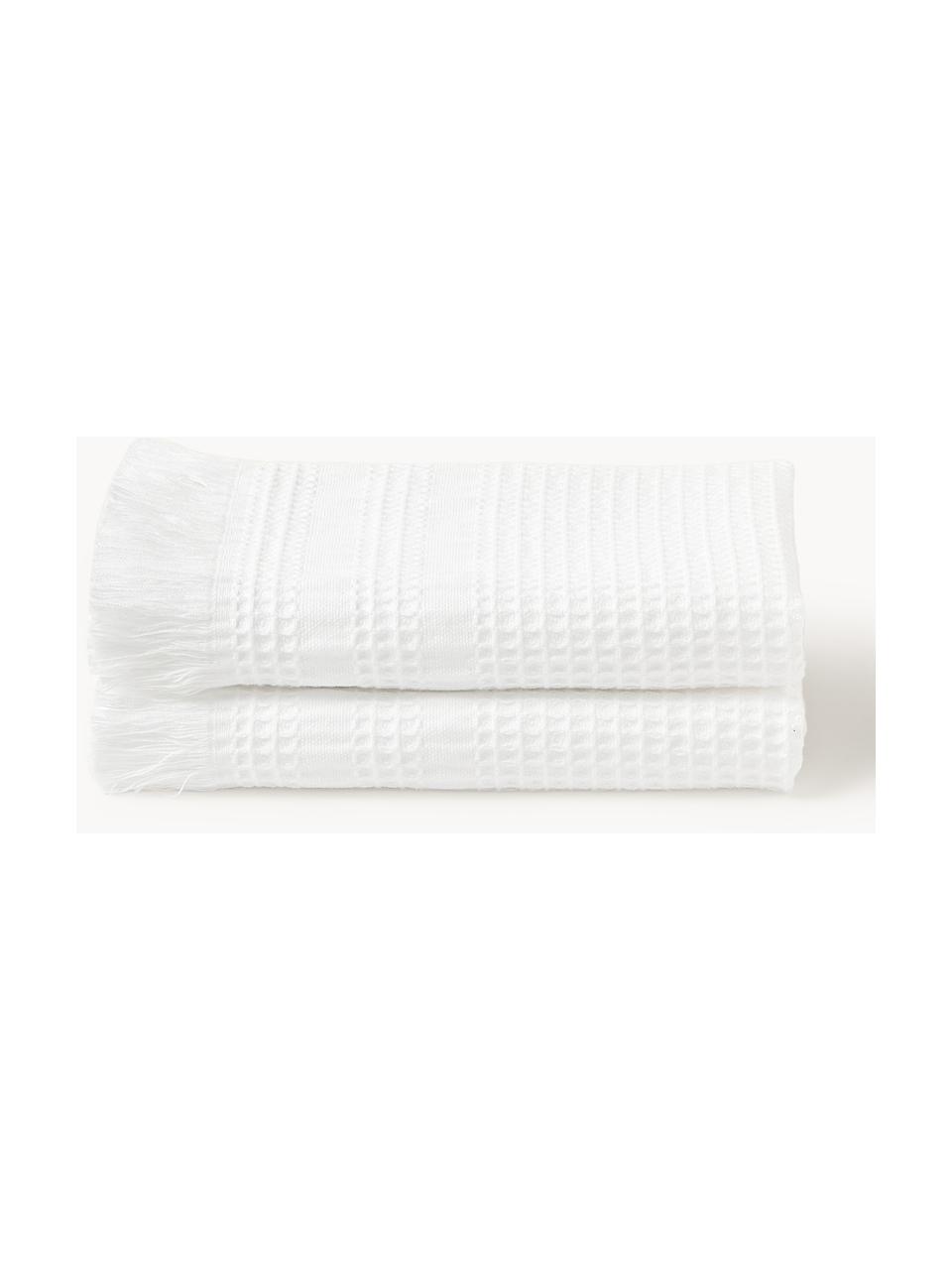 Waffelpiqué-Handtuch Yara, in verschiedenen Größen, Weiß, Handtuch, B 50 x L 100 cm, 2 Stück