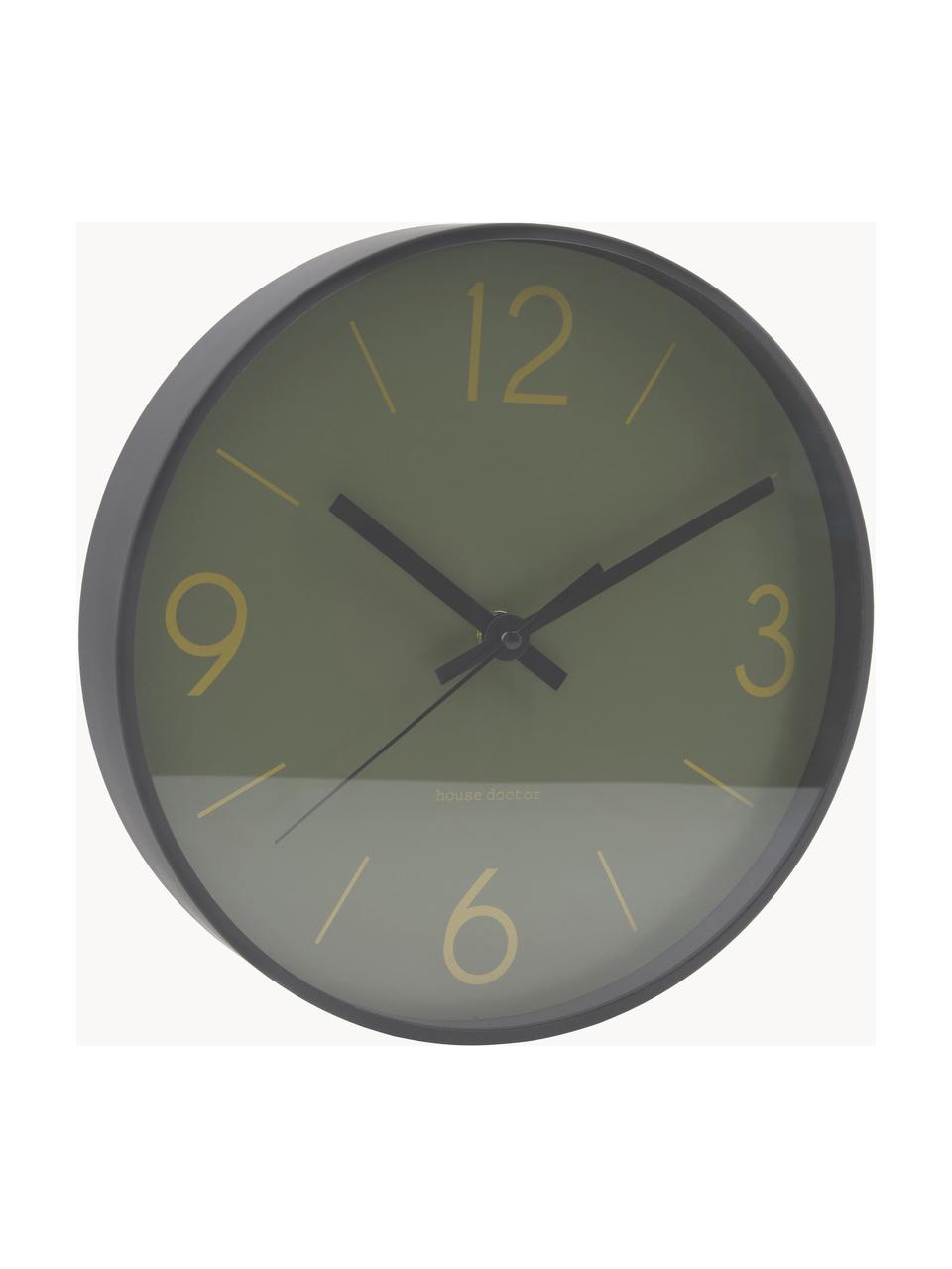 Nástěnné hodiny Time, Tmavě zelená, černá, Ø 52 cm