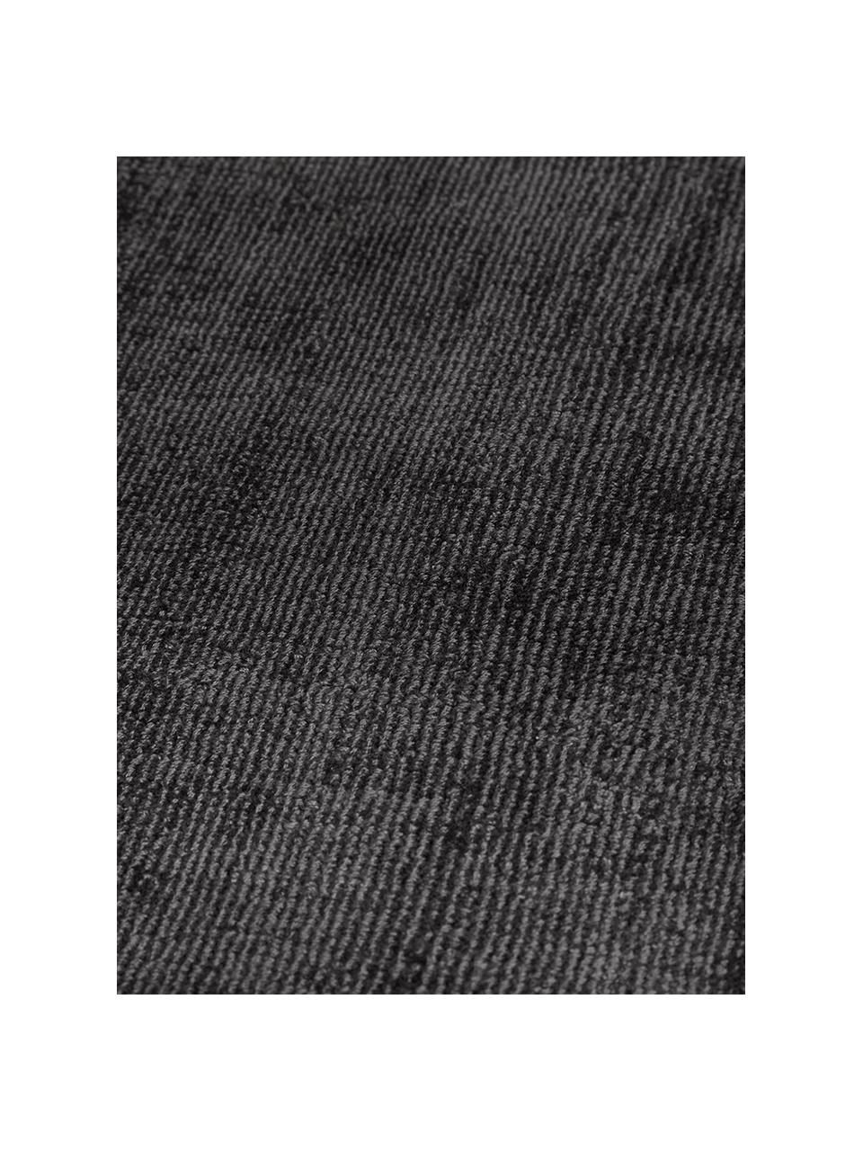 Okrągły ręcznie tkany dywan z wiskozy Jane, Antracytowy, Ø 150 cm (Rozmiar M)