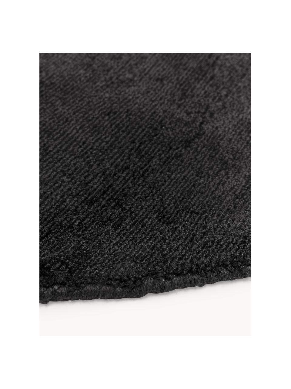 Ručně tkaný viskózový koberec Jane, Antracitová, Ø 200 cm (velikost L)