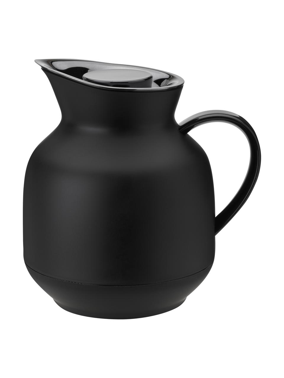 Thermoskan Amphora in mat zwart/zilverkleurig, Pot: kunststof, Zwart, 1 L