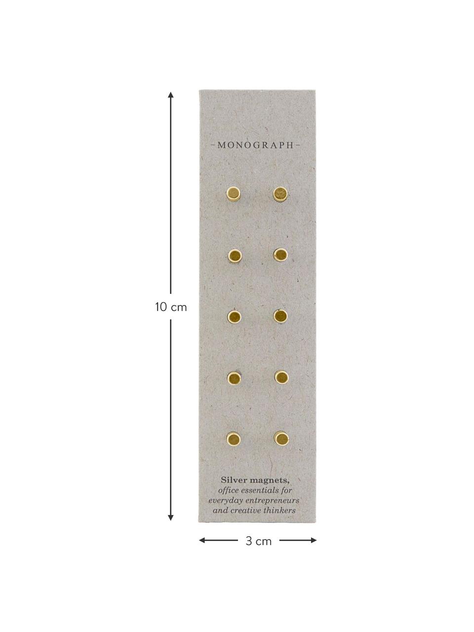 Magnete Neo, 10 Stück, Metall, beschichtet und magnetisch, Messingfarben, Ø 0,4 x T 1 cm