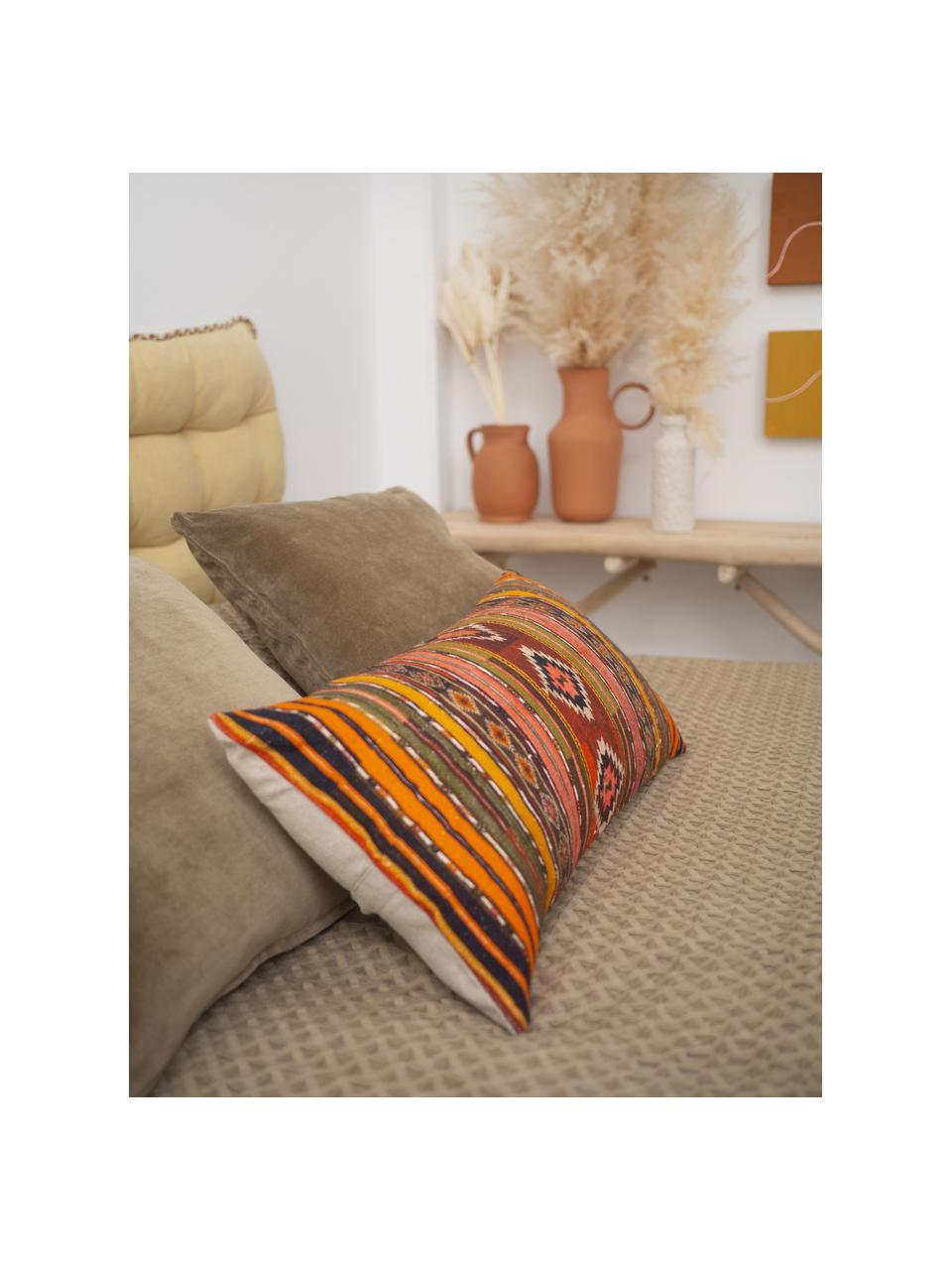 Housse de coussin rectangulaire ethnique Kusa, Multicolore