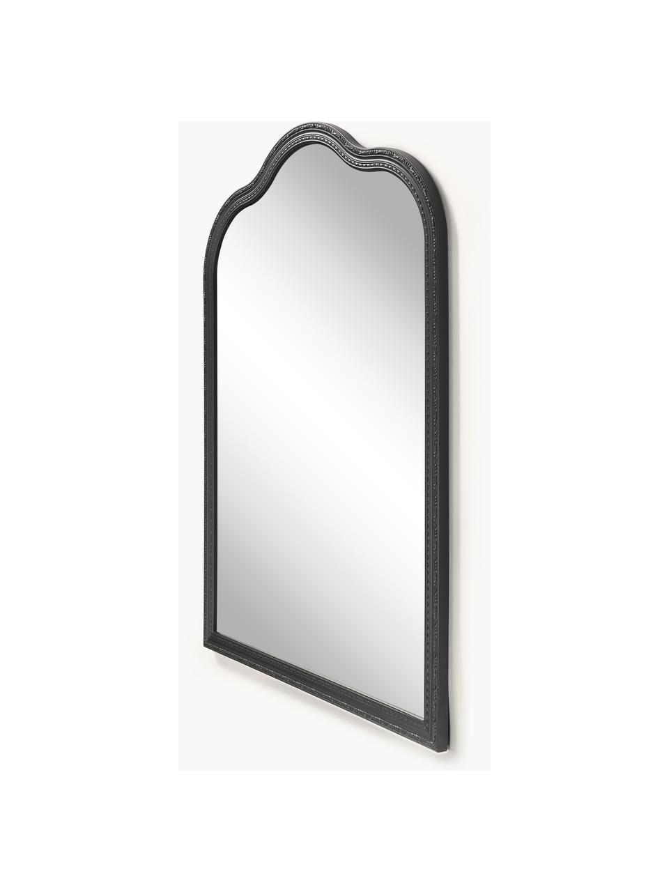 Barock-Wandspiegel Muriel, Rahmen: Massivholz, beschichtet, Rückseite: Mitteldichte Holzfaserpla, Spiegelfläche: Spiegelglas Dieses Produk, Schwarz, B 90 x H 120 cm