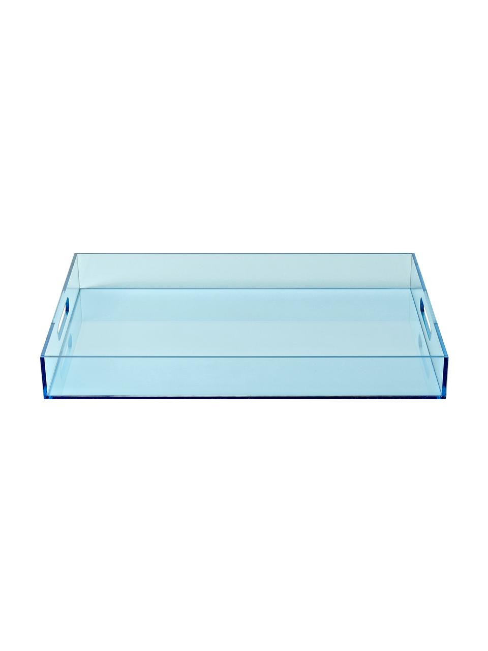 Vassoio decorativo Jeremy, Acrilico, Azzurro, Lung. 36 x Larg. 25 cm
