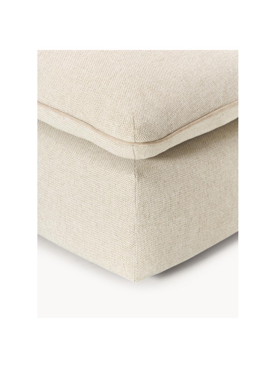 Pouf Felix, Tissu beige clair, larg. 100 x prof. 110 cm