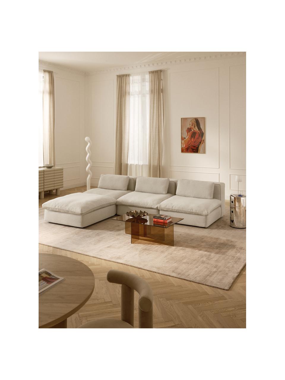 Hocker Felix, Bezug: 100 % Polyester Der strap, Gestell: Massives Kiefern- und Fic, Webstoff Hellbeige, B 100 x T 110 cm