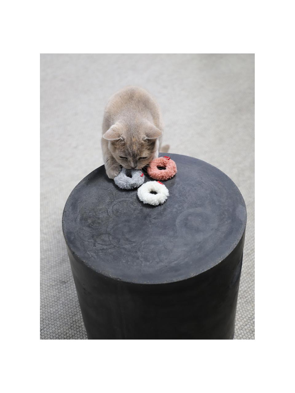 Jouets pour chat Mini Donuts, 3 élém., Gris, blanc cassé, vieux rose, Ø 5 x haut. 3 cm