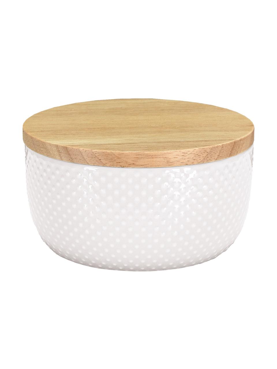 Boîte de rangement salle de bains Dotty, Blanc, Ø 11 x haut. 7 cm