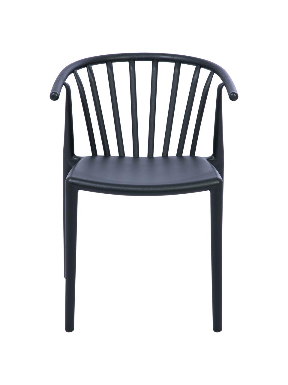 Sedia da giardino impilabile Capri, Polipropilene, Nero, Larg. 53 x Prof. 55 cm