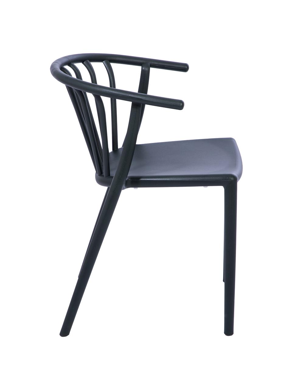 Sedia da giardino impilabile Capri, Polipropilene, Nero, Larg. 53 x Prof. 55 cm