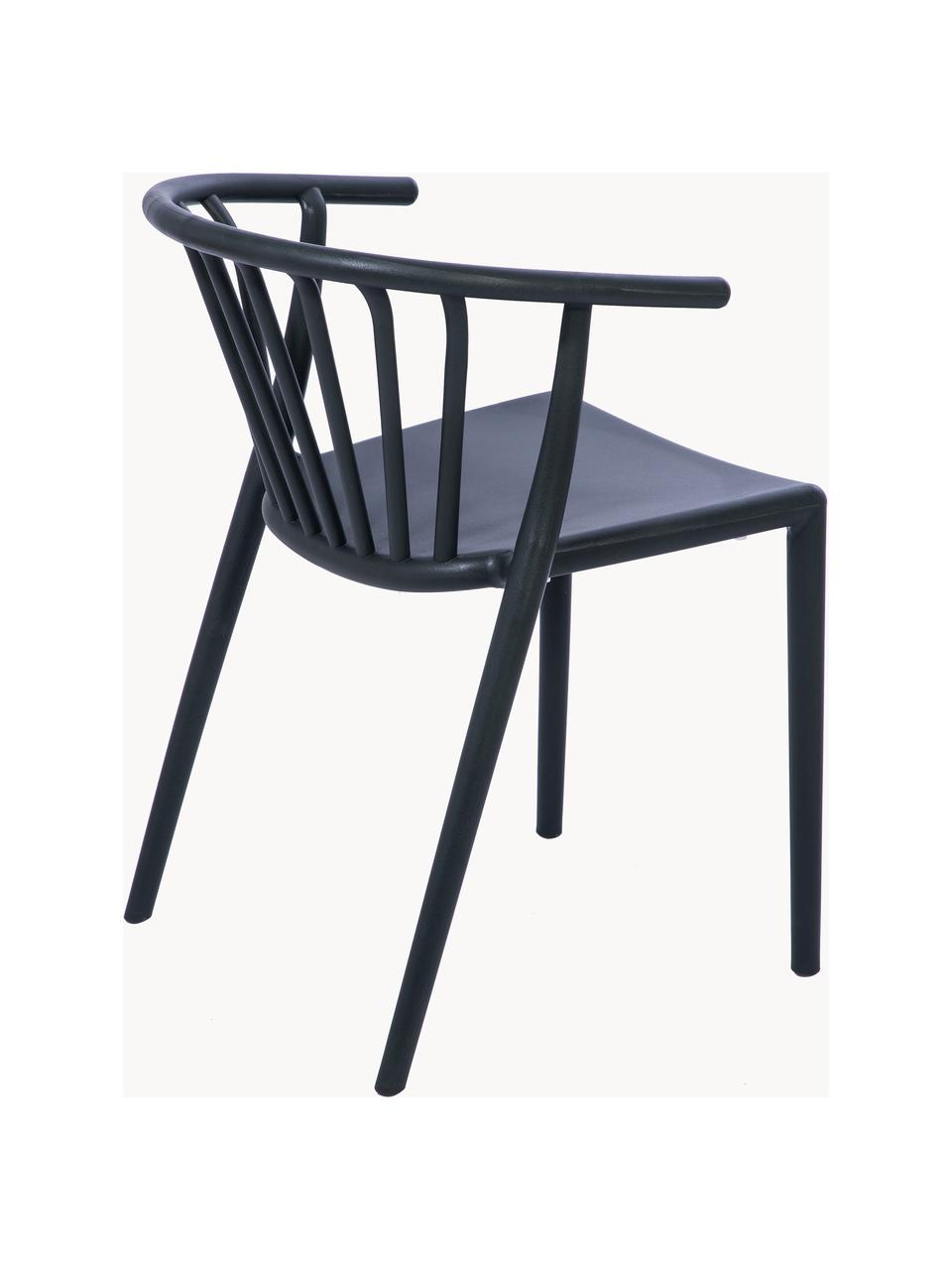 Chaise de jardin empilable en plastique Capri, Polypropylène, Anthracite, larg. 53 x prof. 55 cm