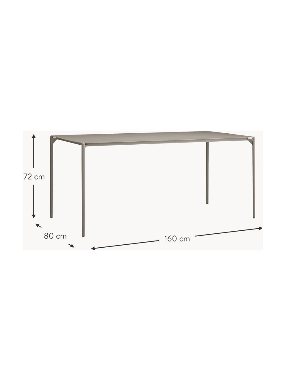 Table de jardin de métal Novo, Acier, enduit, Beige, larg. 160 x prof. 80 cm