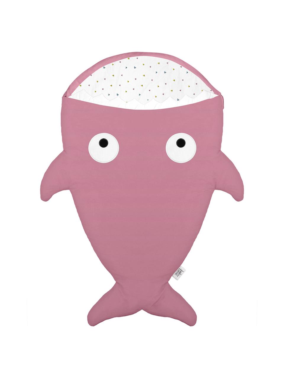 Śpiwór dla dzieci Mini Shark, Tapicerka: bawełna, Blady różowy, S 73 x D 98 cm