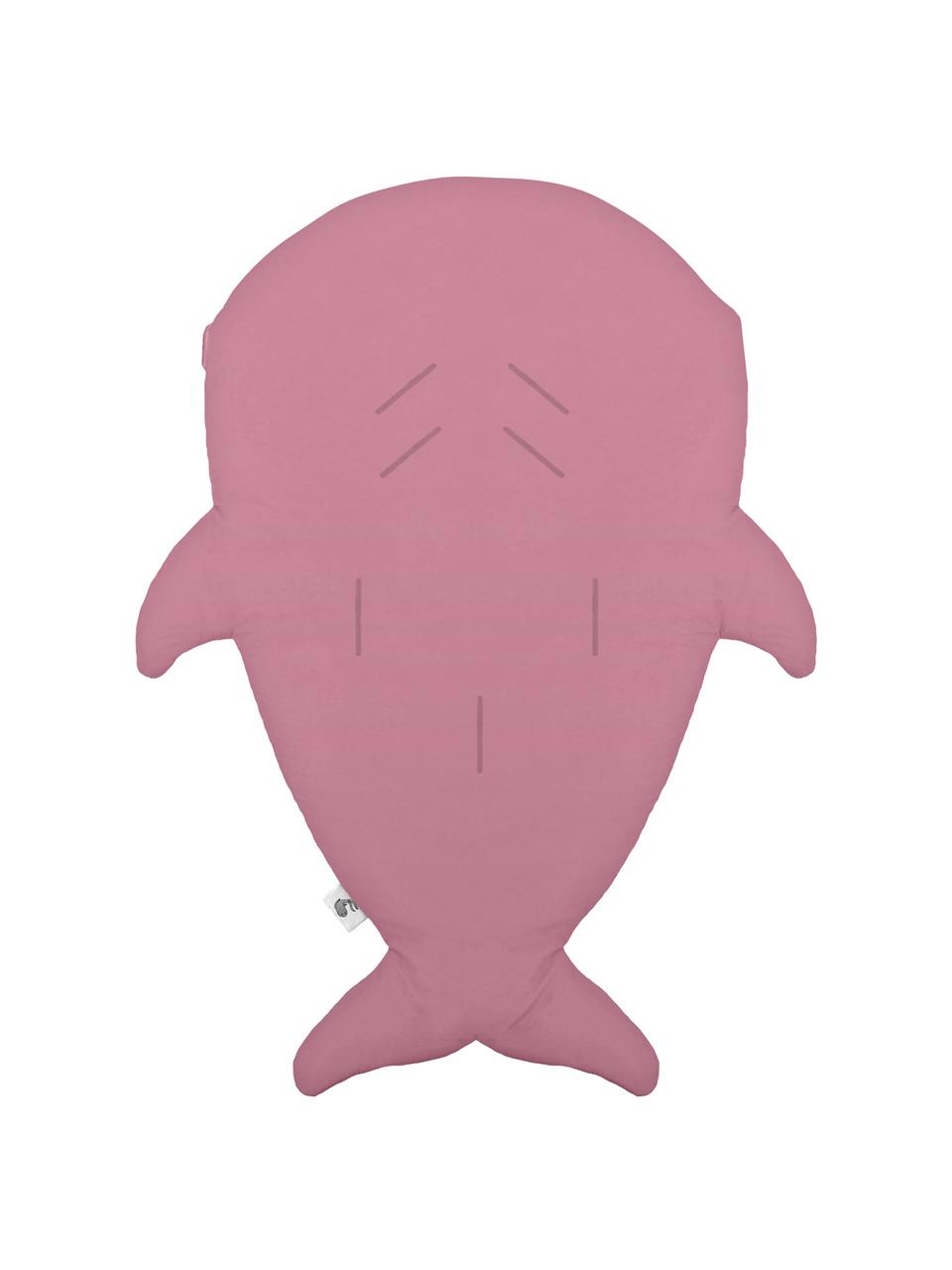 Fusssack Shark, Bezug: Baumwolle, Rosa, 73 x 98 cm