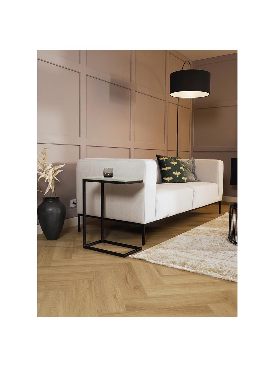 Mramorový pomocný stolík Celow, Mramorová biela, Š 45 x V 62 cm