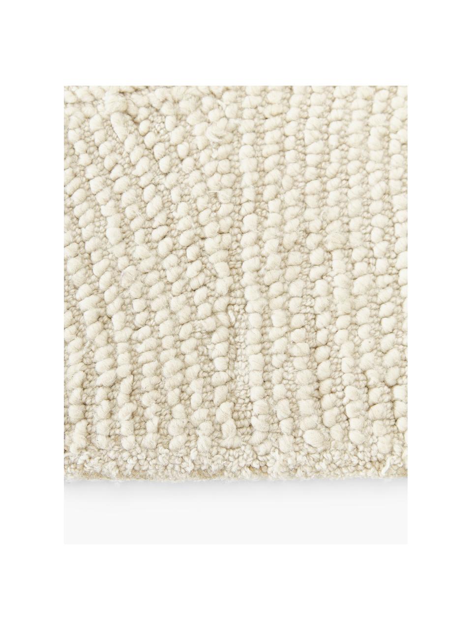 Passatoia a pelo corto tessuta a mano con materiali riciclati Eleni, Beige, Larg. 80 x Lung. 200 cm