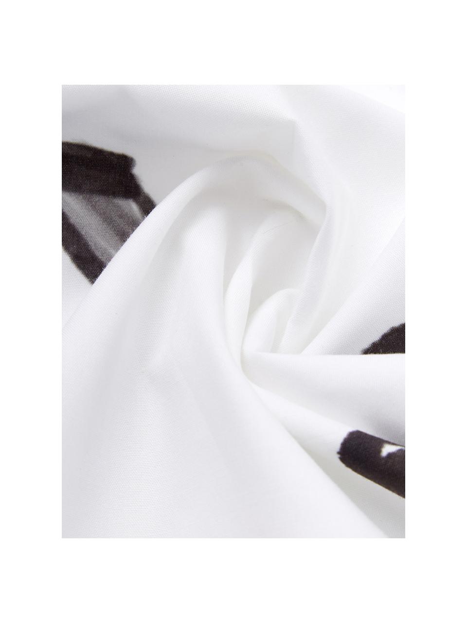 Designer Baumwollperkal-Kissenbezüge Rest von Kera Till, 2 Stück, Webart: Perkal, Weiß, Schwarz, 40 x 80 cm