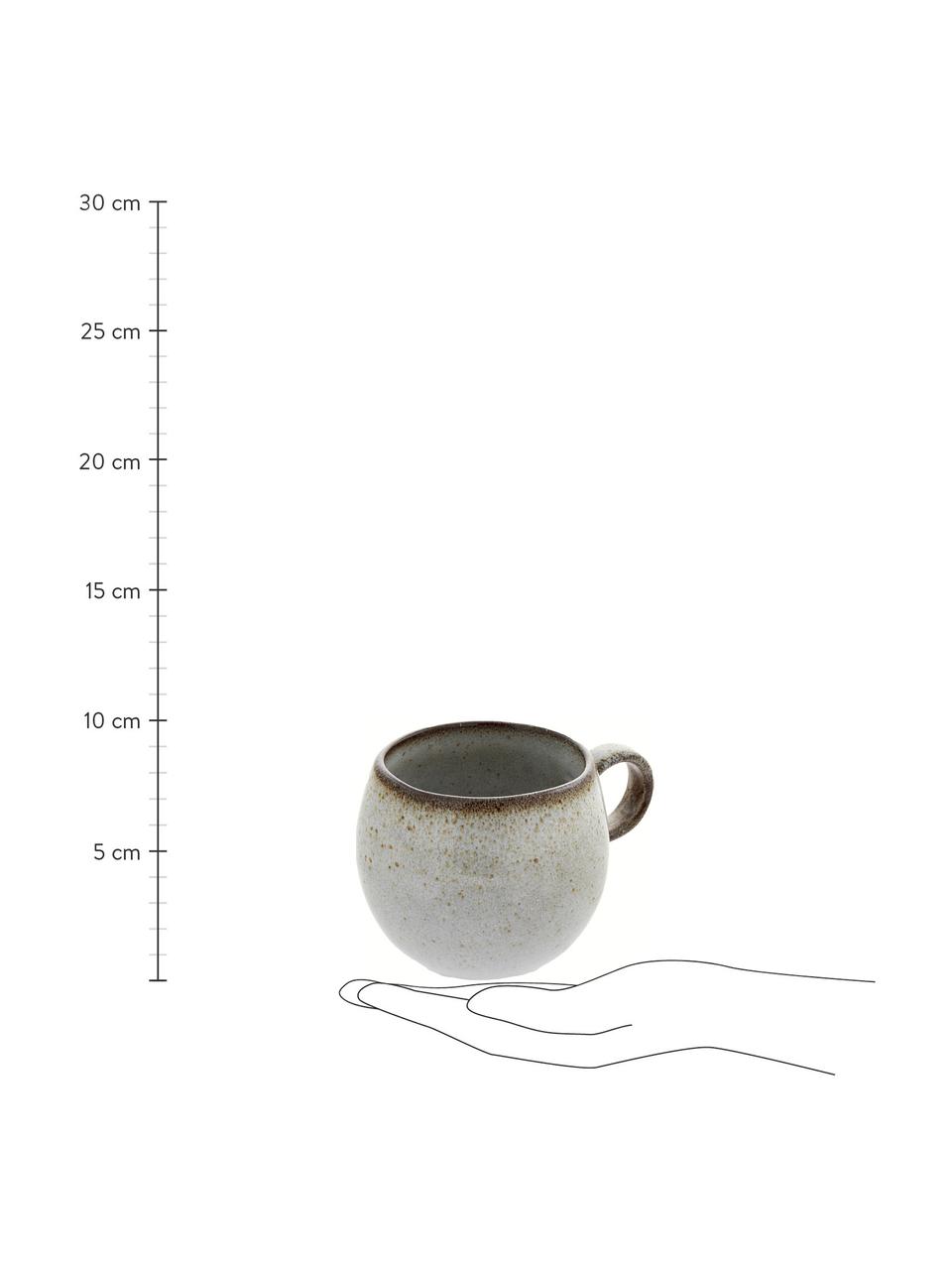 Taza de café artesanal Sandrine, Gres, Tonos grises, Ø 10 x Al 10 cm, 400 ml
