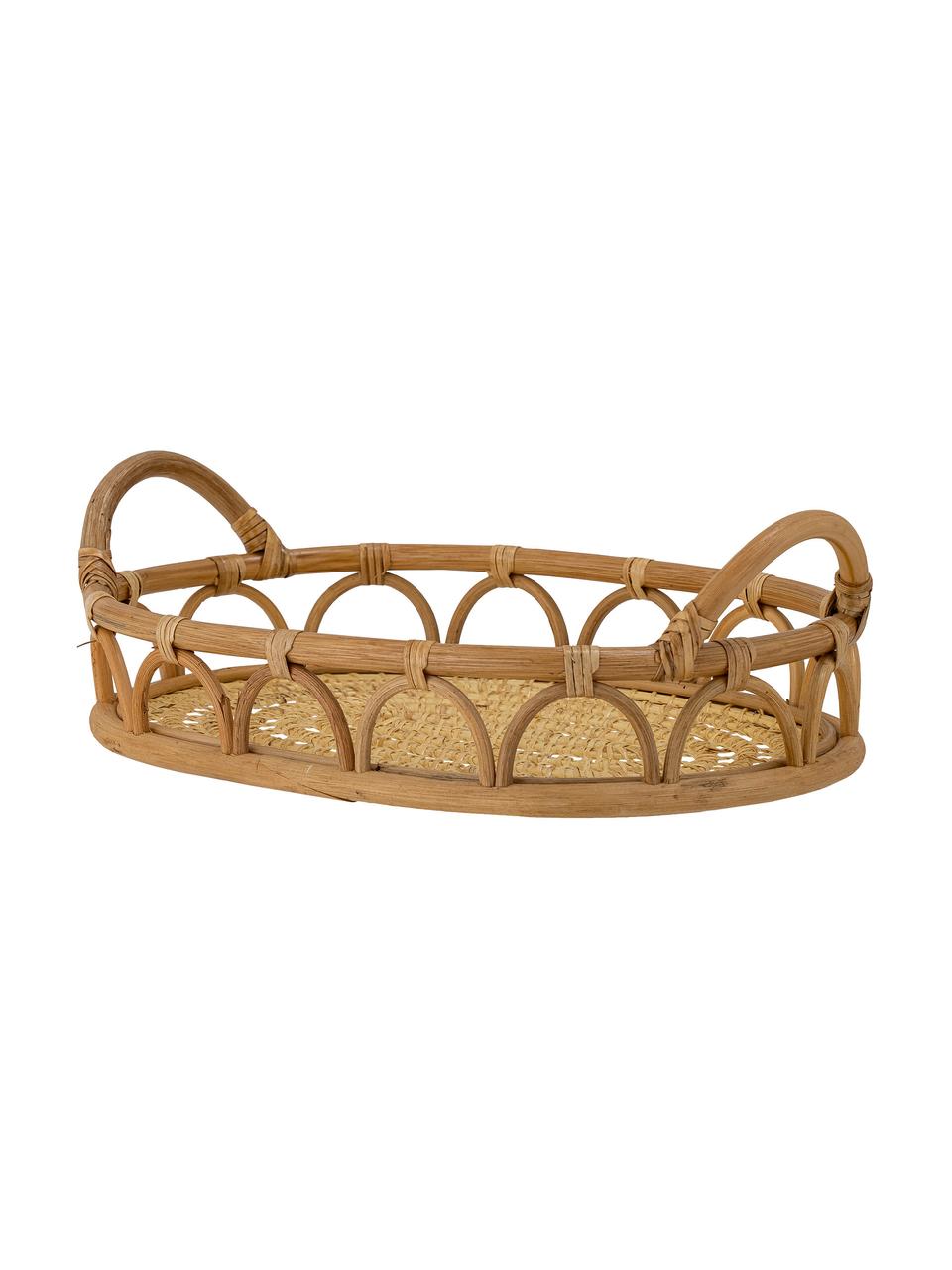 Taca  do serwowania z rattanu Eea, Rattan, Jasny brązowy, D 45 x S 32 cm