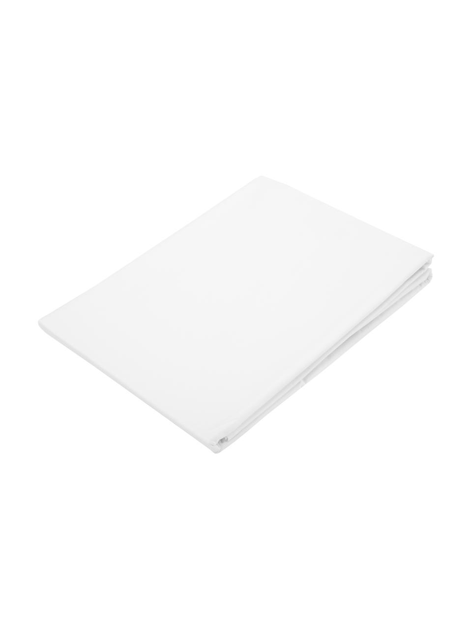Drap plat en percale de coton Elsie, Blanc, larg. 240 x long. 300 cm