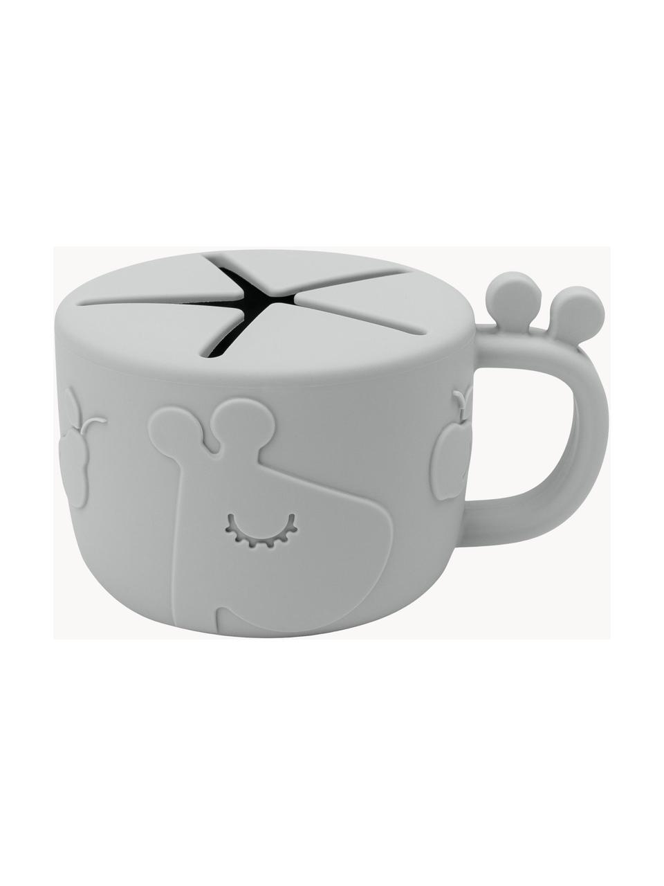 Snackbeker Peekaboo, 100% siliconen, Grijs, Ø 8 x H 7 cm