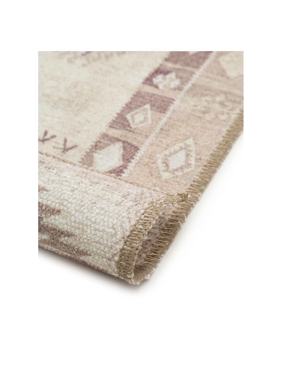 Tapis de couloir kilim réversible Ana Aztec, Beige, taupe