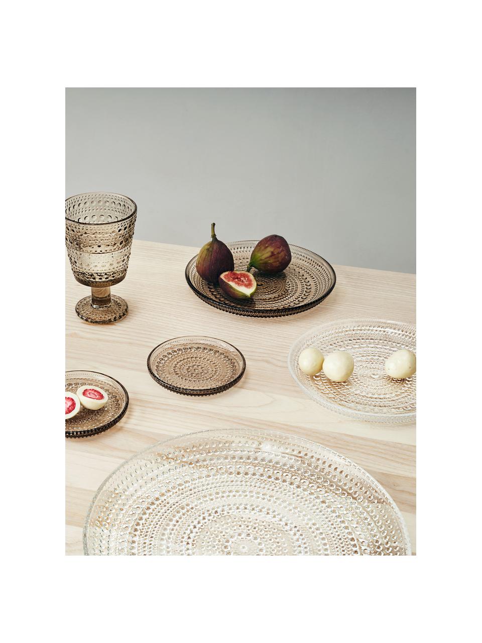 Assiette à dessert en verre Kastehelmi, Verre, Beige, transparent, Ø 17 cm