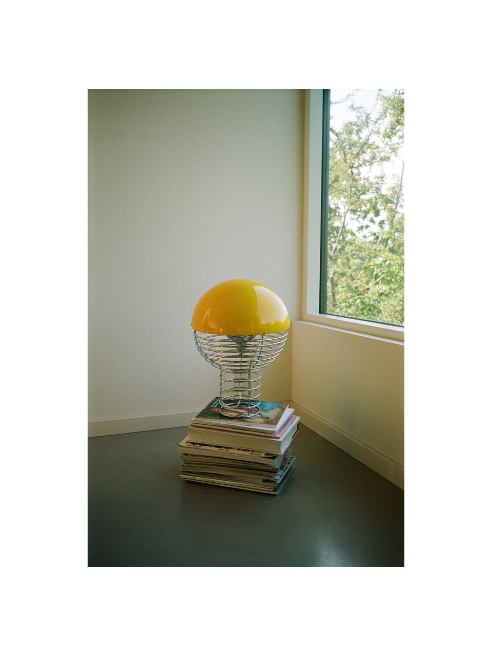 Dizajnová stolová lampa Wire, Odtiene striebornej, slnečná žltá, Ø 30 x V 42 cm