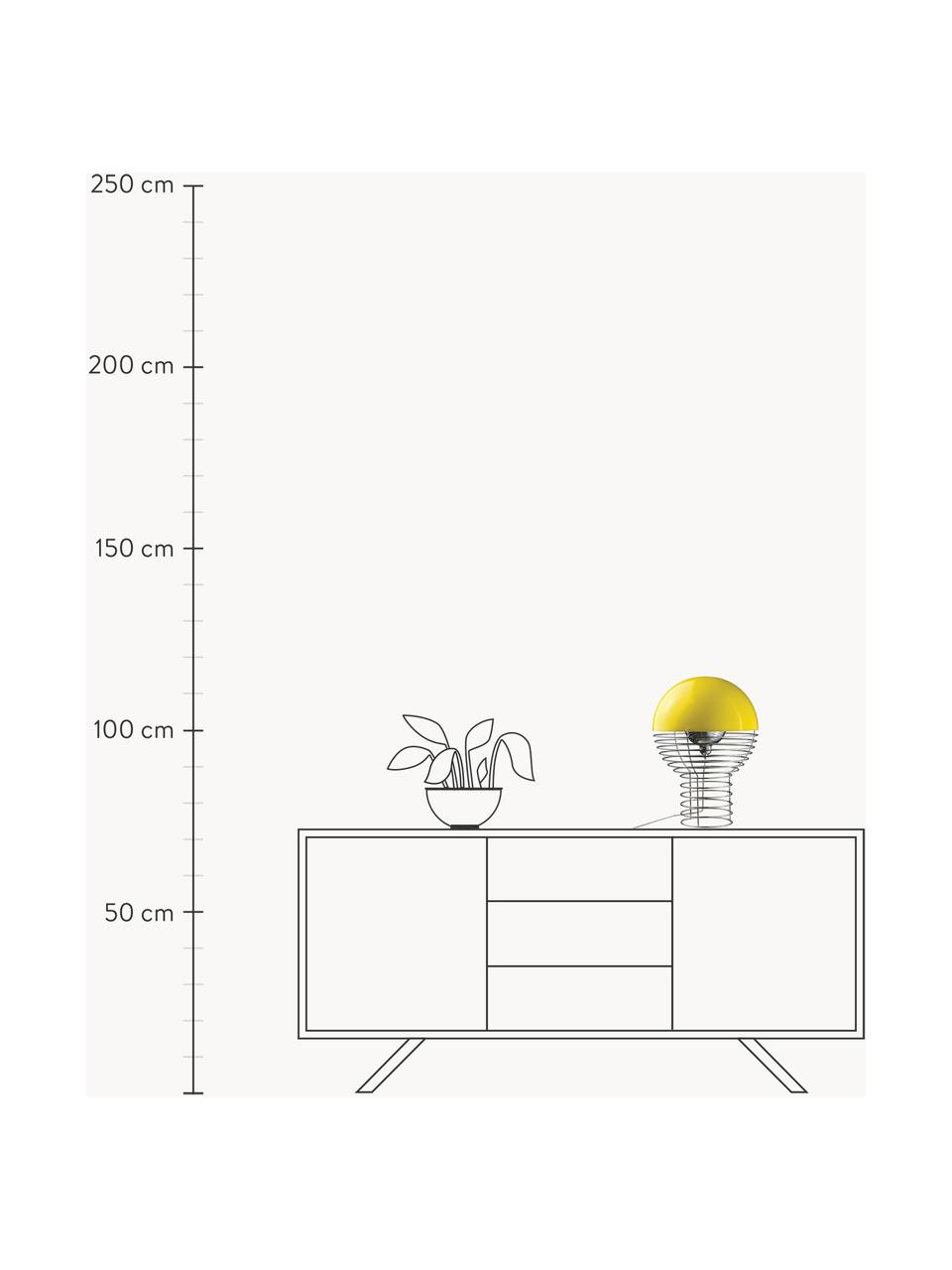 Lampa stołowa Wire, Odcienie srebrnego, słoneczny żółty, Ø 30 x W 42 cm