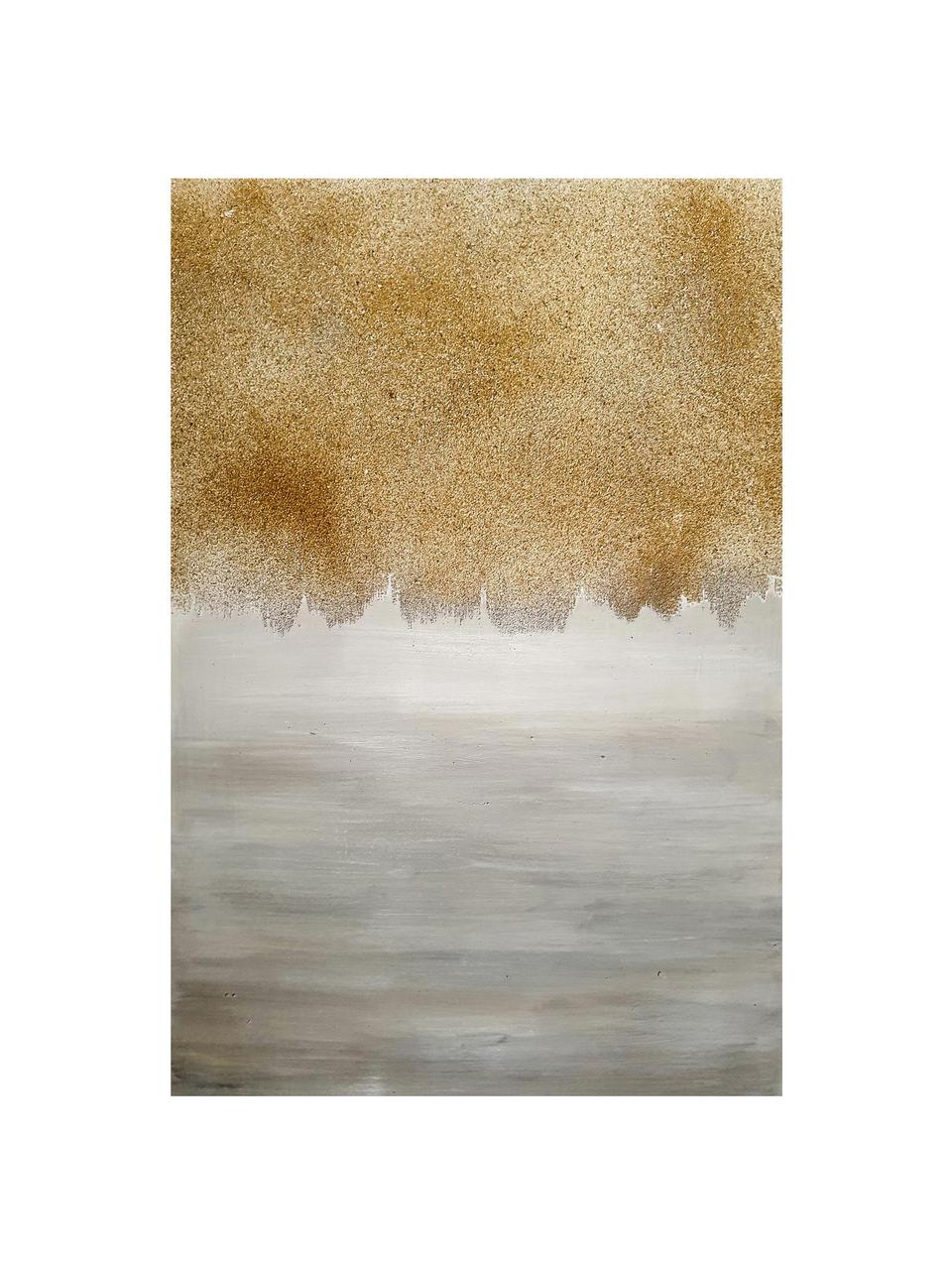 Obraz na płótnie Sandy Abstract, Odcienie szarego, odcienie złotego, S 84 x W 120 cm
