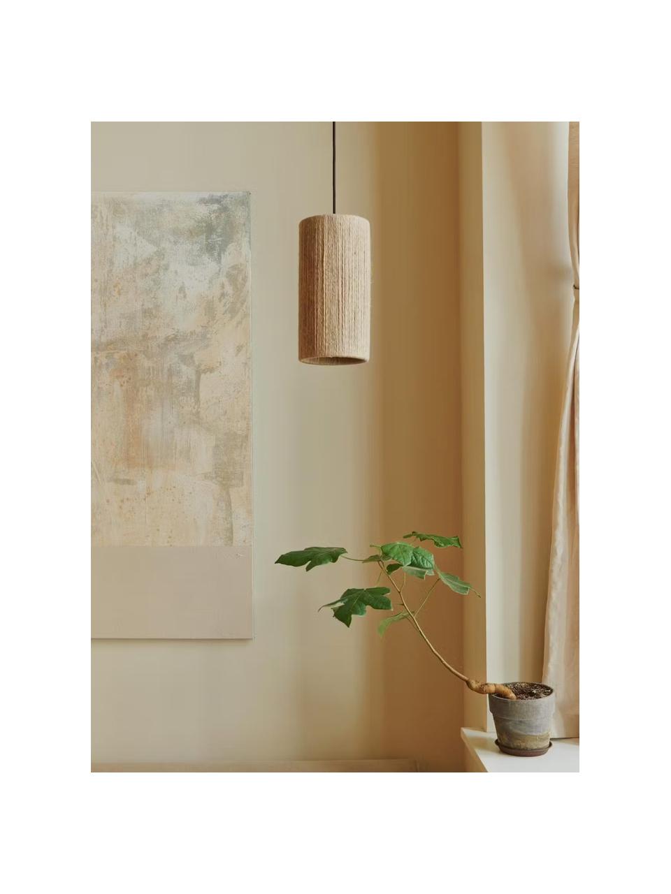 Lampa wisząca z juty RO, Ø 15 cm, Beżowy, Ø 15 x 30 cm