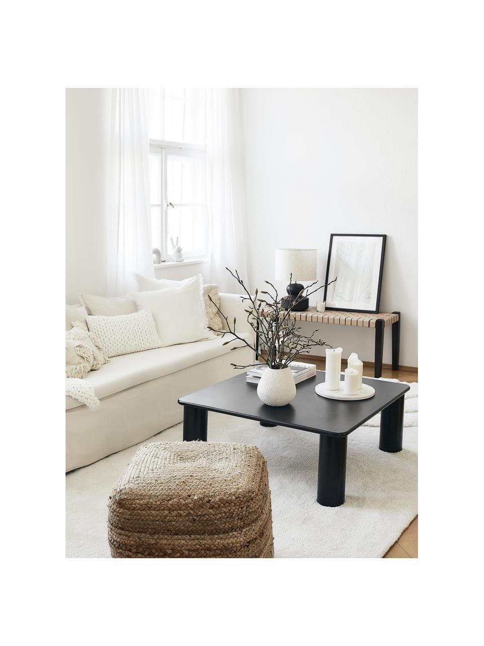Salontafel Didi van eikenhout, Massief gelakt eikenhout, Zwart, B 90 x D 90 cm