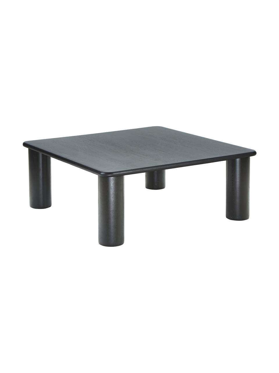 Stolik kawowy z drewna dębowego Didi, Lite drewno dębowe lakierowane, Czarny, S 90 x W 35 cm