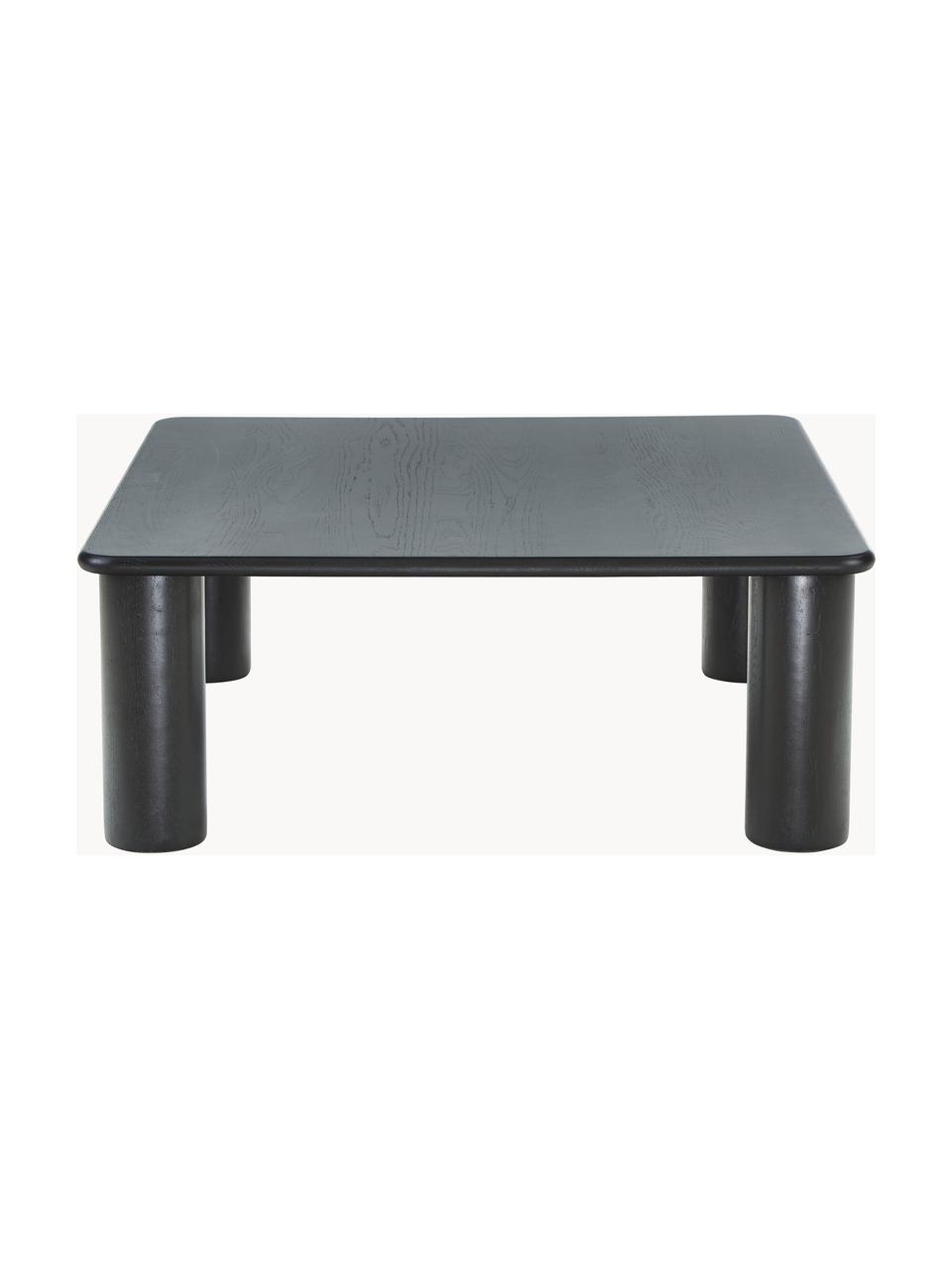 Salontafel Didi van eikenhout, Massief gelakt eikenhout, Zwart, B 90 x D 90 cm