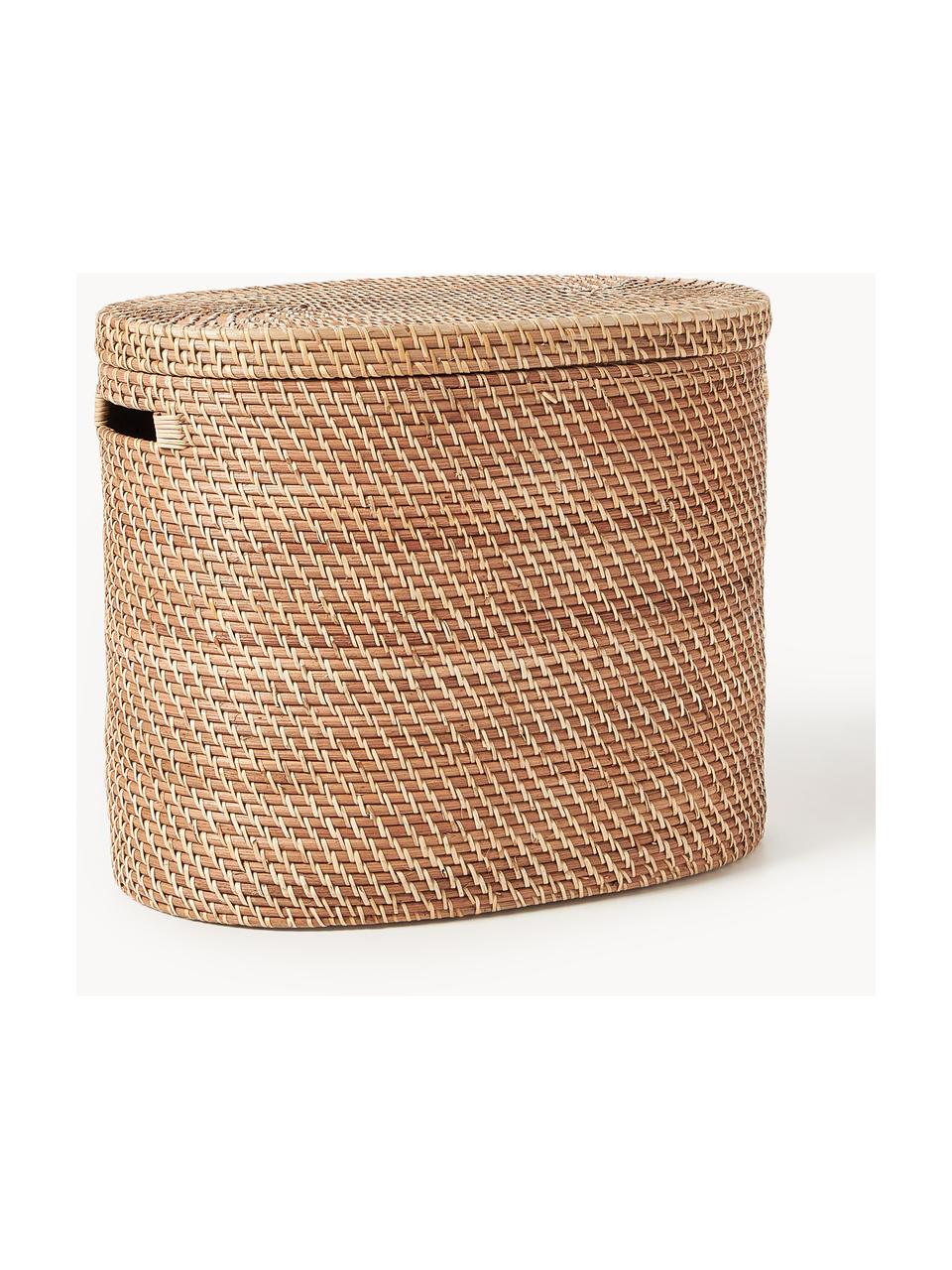 Cesto portabiancheria con coperchio Lurdes, Rattan, Marrone chiaro, Larg. 55 x Prof. 35 cm