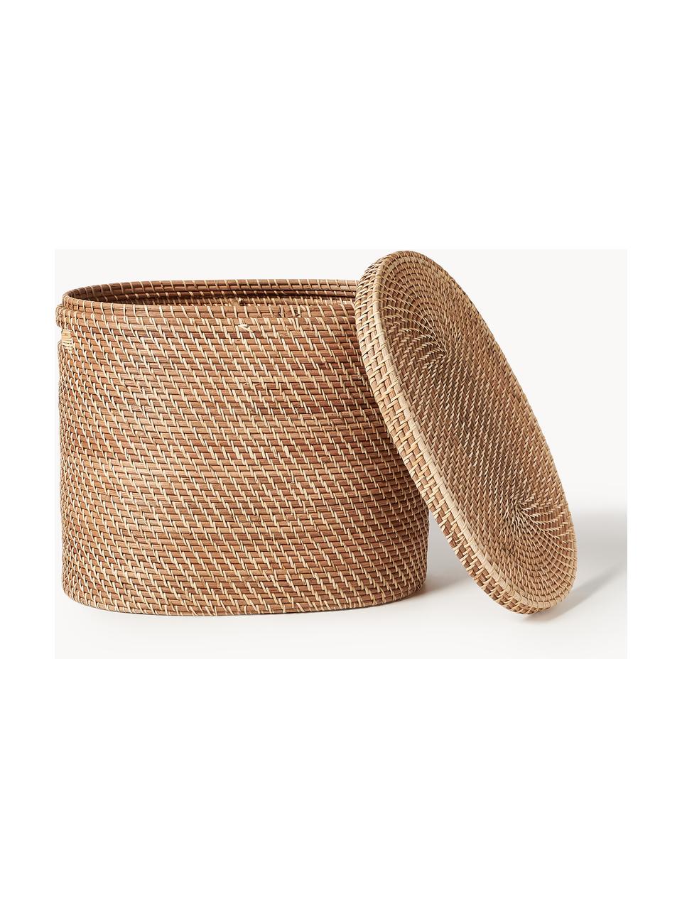 Kosz na pranie z pokrywką Lurdes, Rattan, Jasny brązowy, S 55 x G 35 cm