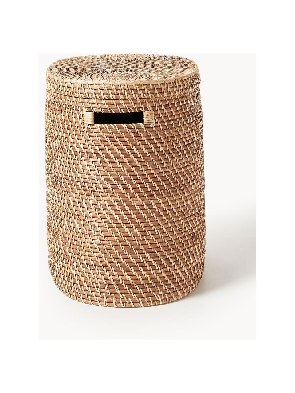 Cesto portabiancheria con coperchio Lurdes, Rattan, Marrone chiaro, Larg. 55 x Prof. 35 cm