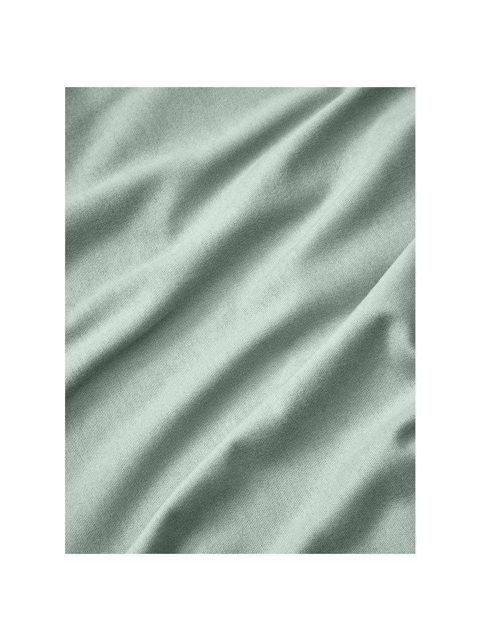 Flanellen kussenhoes Biba, Weeftechniek: flanel, Saliegroen, B 60 x L 70 cm