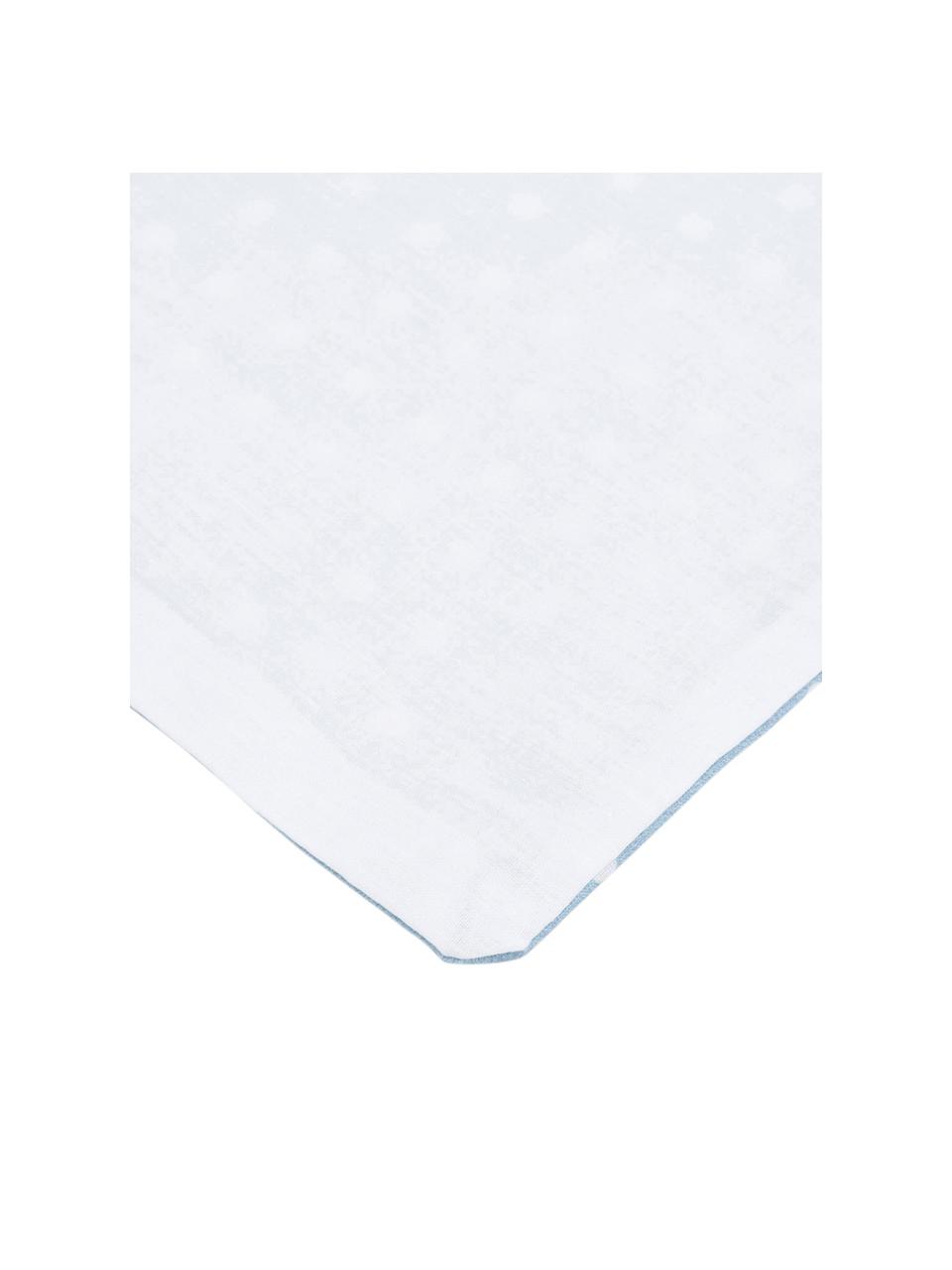 Parure copripiumino in cotone Perun, Cotone, Fronte: blu, bianco Retro: bianco, 200 x 200 cm