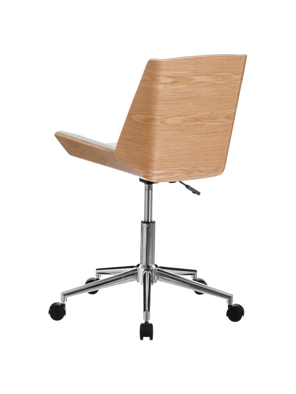 Kancelářská otočná židle z imitace kůže Clar, výškově nastavitelná, Bílá, béžová