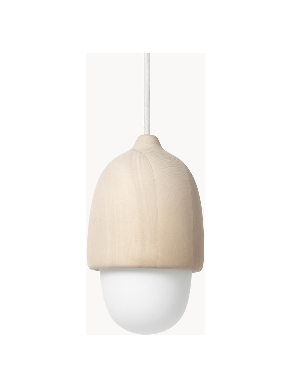 Petite suspension soufflée bouche Terho, Bois de tilleul, blanc, Ø 14 x haut. 22 cm