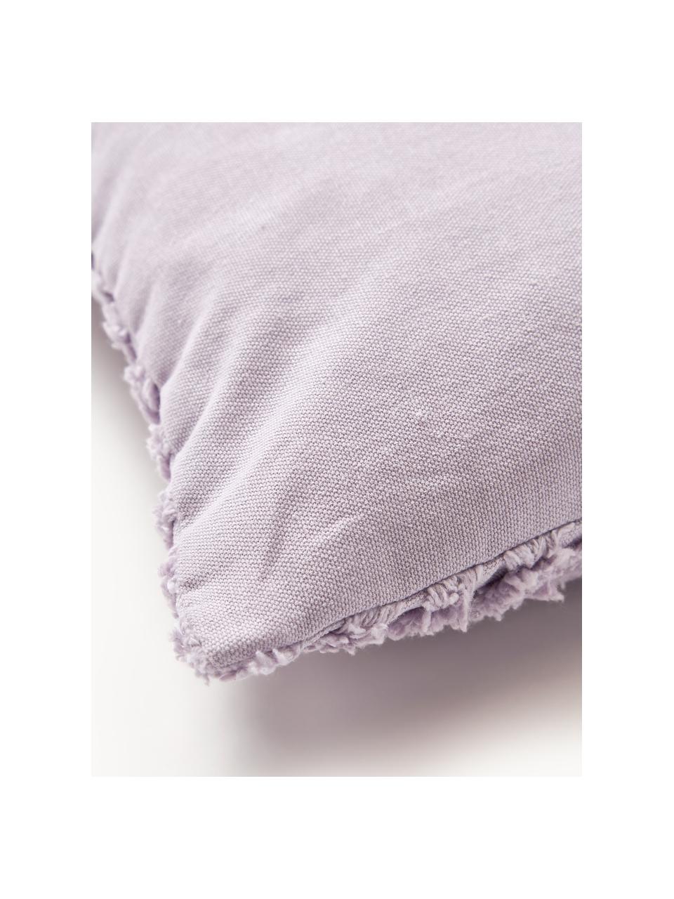 Housse de coussin en coton Bell, 100 % coton, Lavande, larg. 45 x long. 45 cm