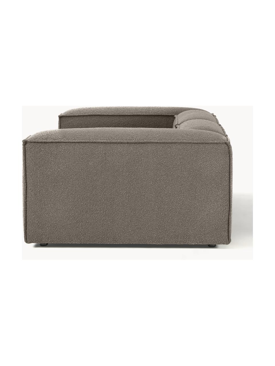 Canapé modulable 3 places en tissu bouclé Lennon, Bouclé grège, larg. 238 x prof. 119 cm