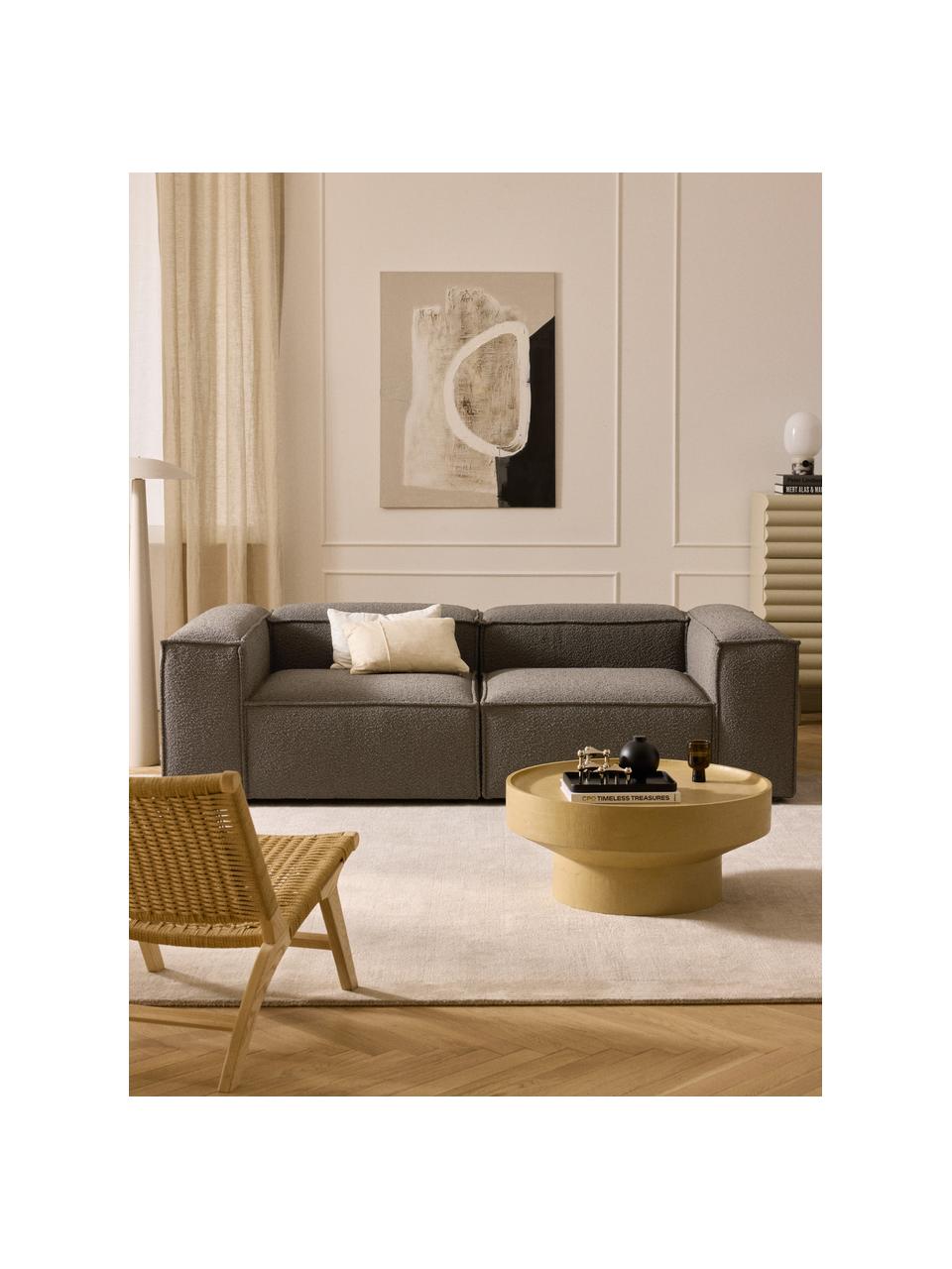 Modulares Sofa Lennon (3-Sitzer) aus Bouclé, Bezug: Bouclé (100 % Polyester) , Gestell: Massives Kiefernholz, Spe, Bouclé Greige, B 238 x T 119 cm