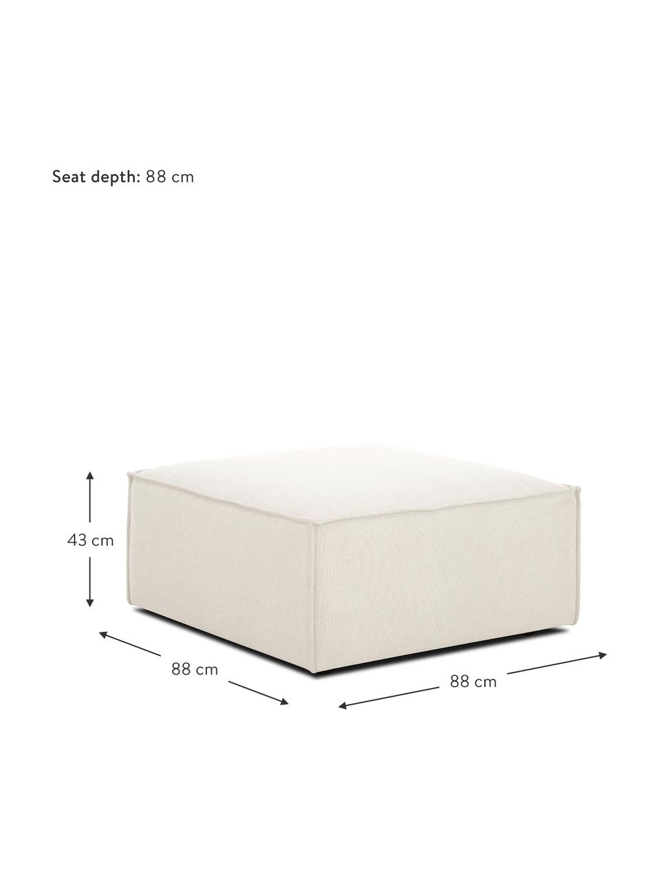 Reposapiés puf Lennon, Tapizado: 100% poliéster Alta resis, Estructura: madera de pino maciza, ma, Patas: plástico, Tejido beige, An 88 x Al 43 cm