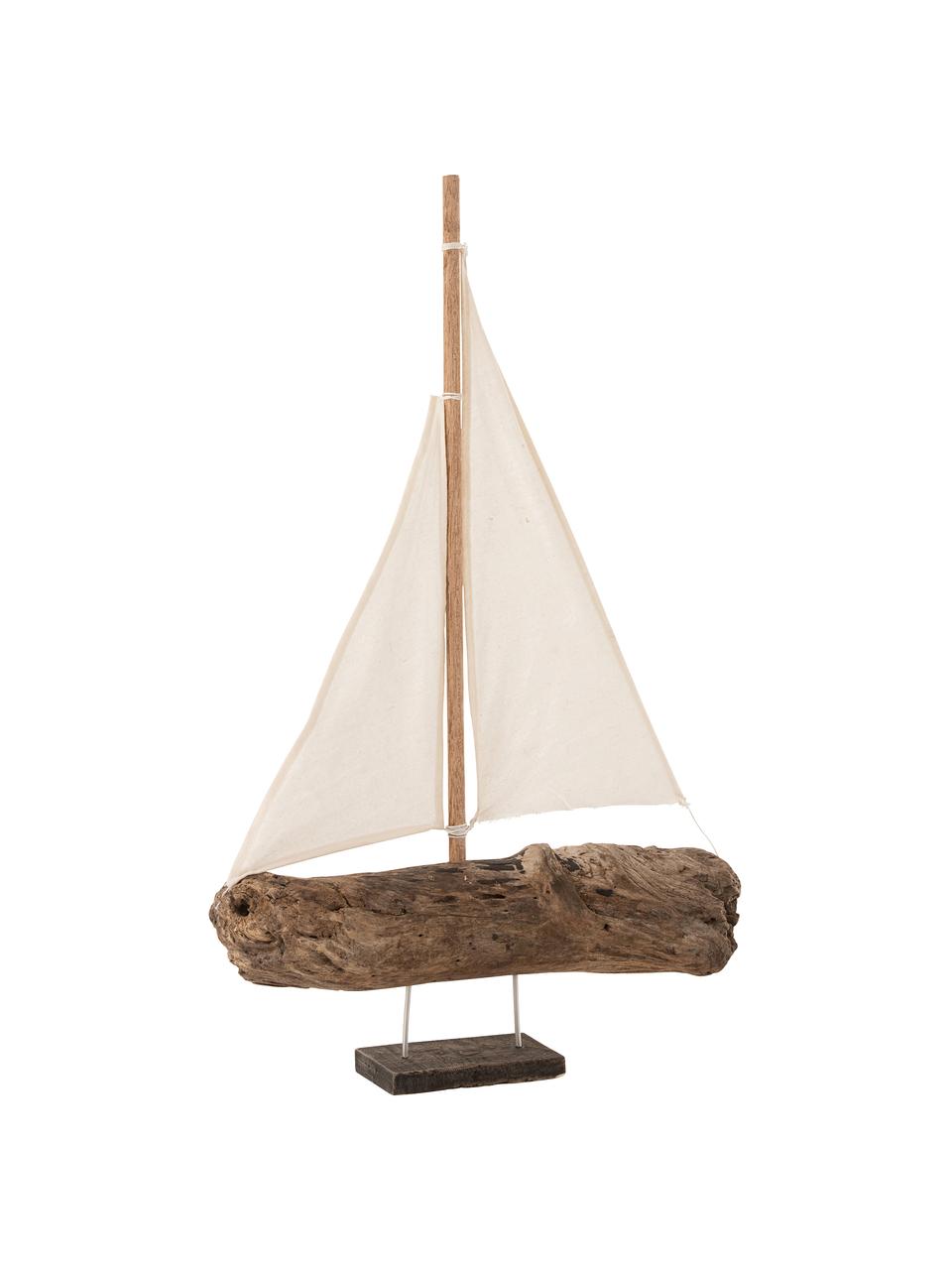 Dekoracja Sailboat, Drewno naturalne, Brązowy, beżowy, S 32 cm x W 46 cm