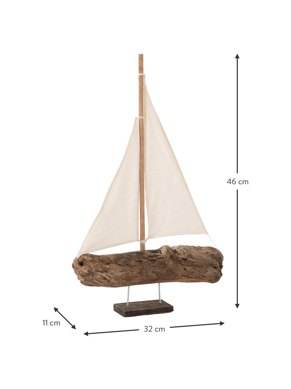 Dekoracja Sailboat, Drewno naturalne, Brązowy, beżowy, S 32 cm x W 46 cm