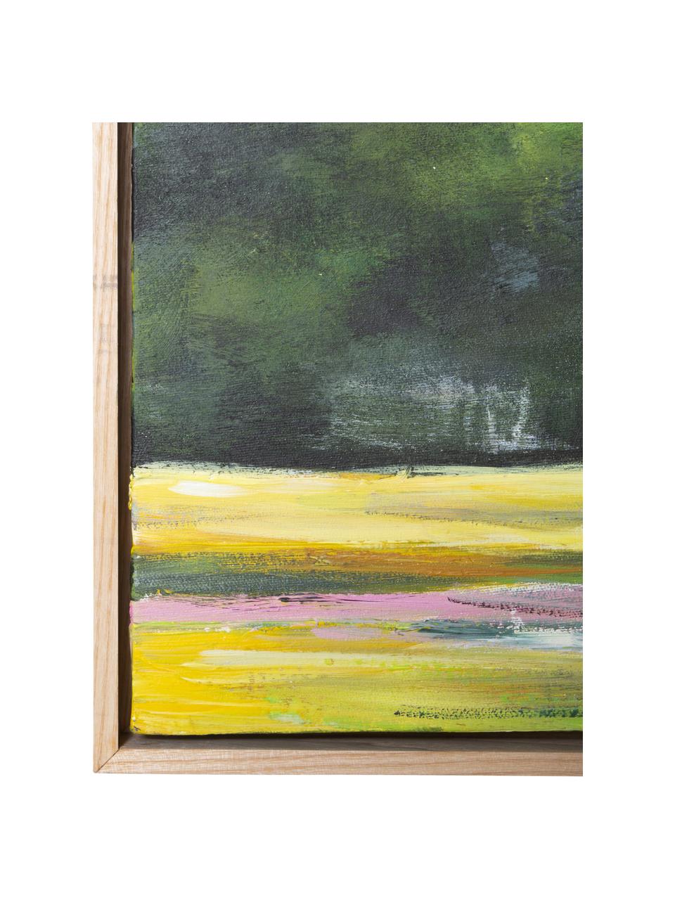 Cuadro en lienzo pintado a mano Dutch Sky, Estructura: madera de roble, Multicolor, An 123 x Al 163 cm