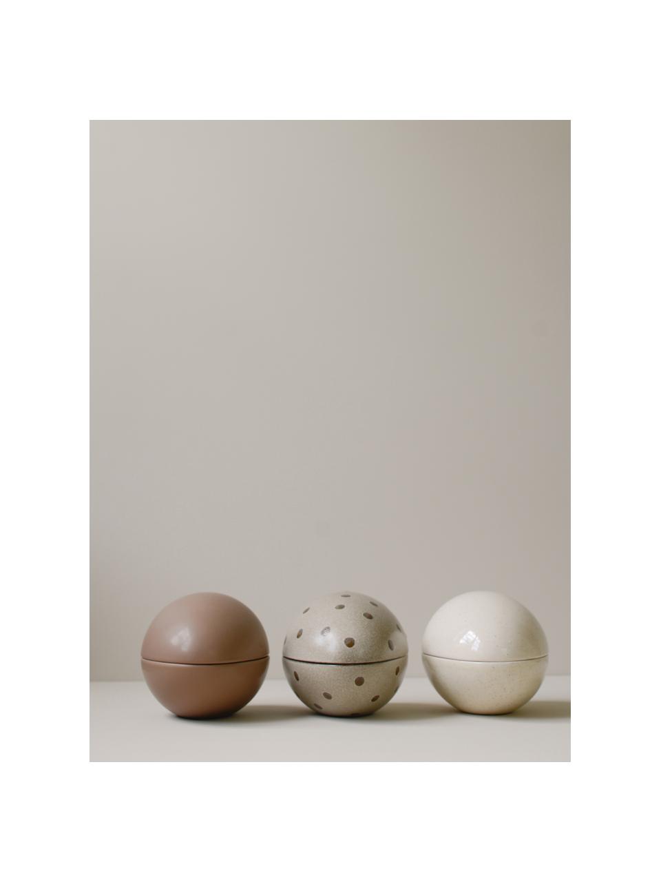 Bomboniera pasquale Nest, Ceramica, Bianco crema lucido e maculato, Larg. 18 x Alt. 13 cm